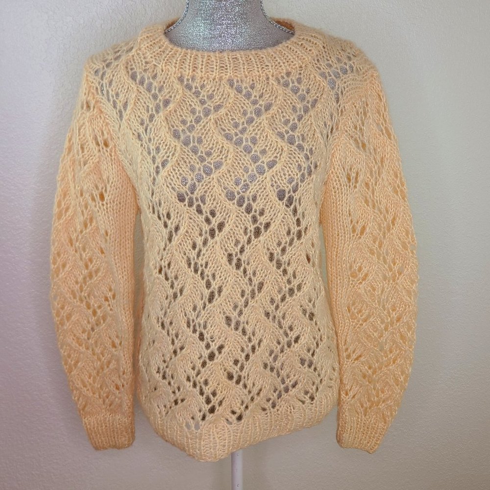 Hand Crafted Wool Chunky Open Knit Sweater